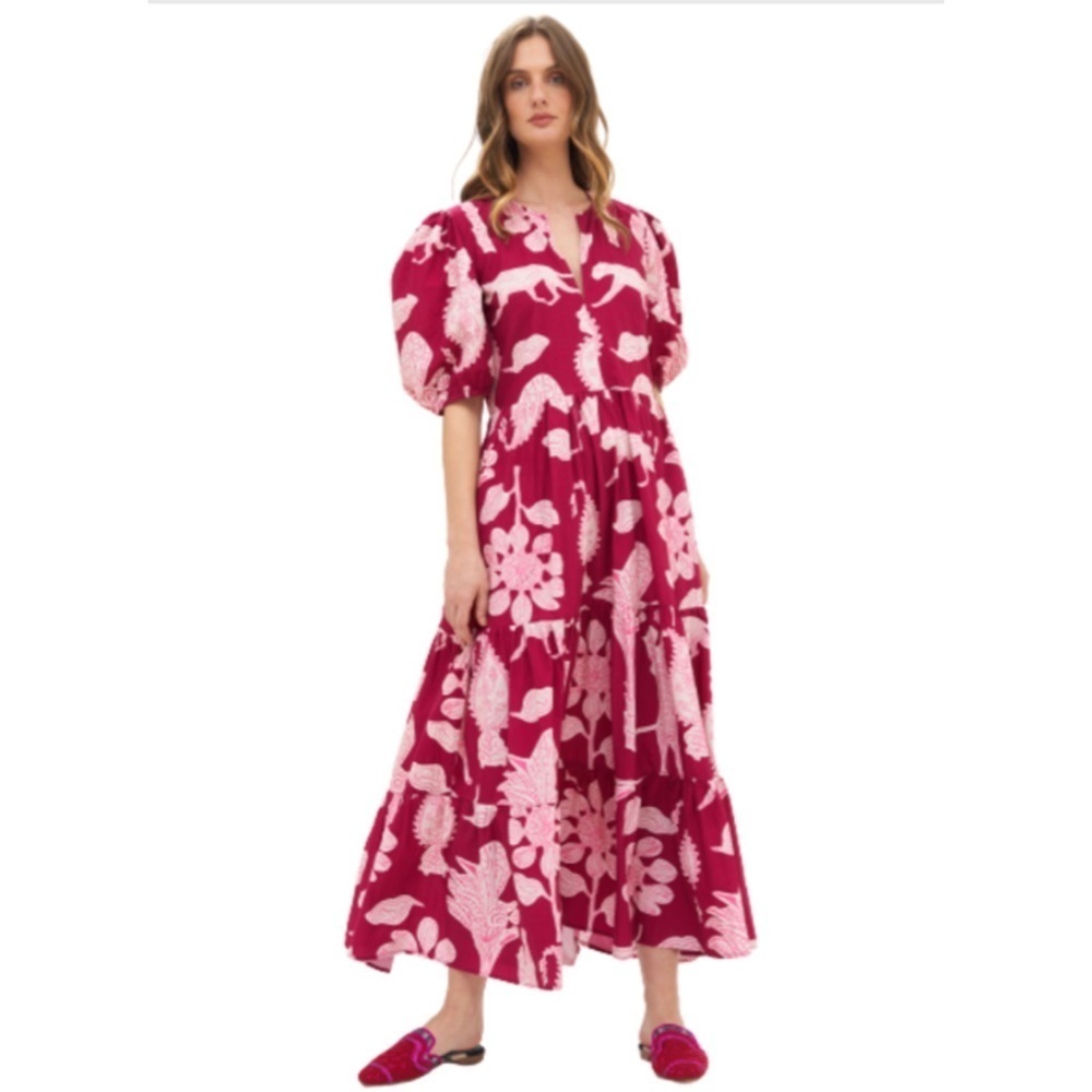 NEW Oliphant Puff Sleeve Maxi, Magenta Lamu Size XS​​​​
